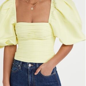 Self Portrait Taffeta Oversized Sleeve Top